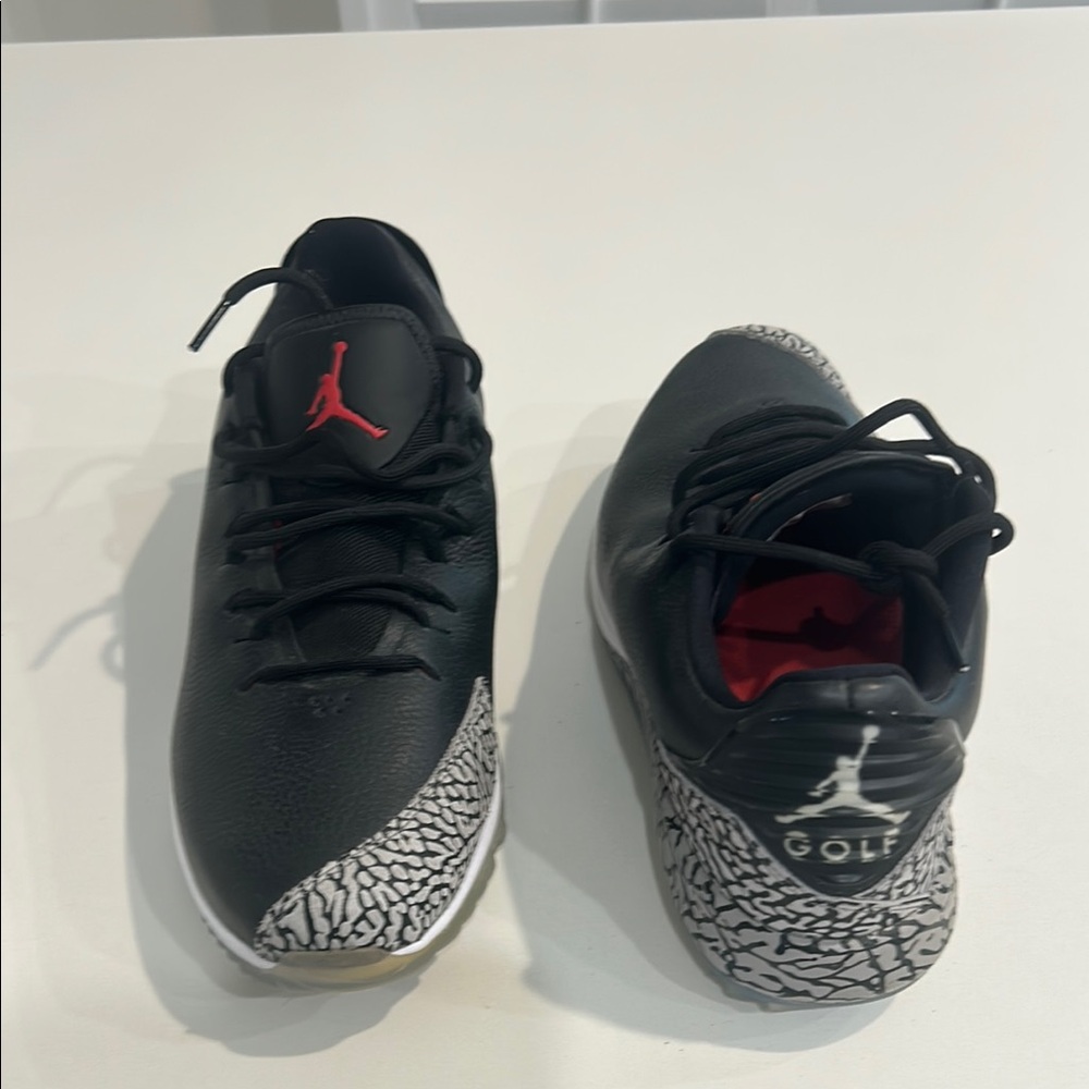 Jordan Men’s Black/Red Golf Shoes with Elephant Print